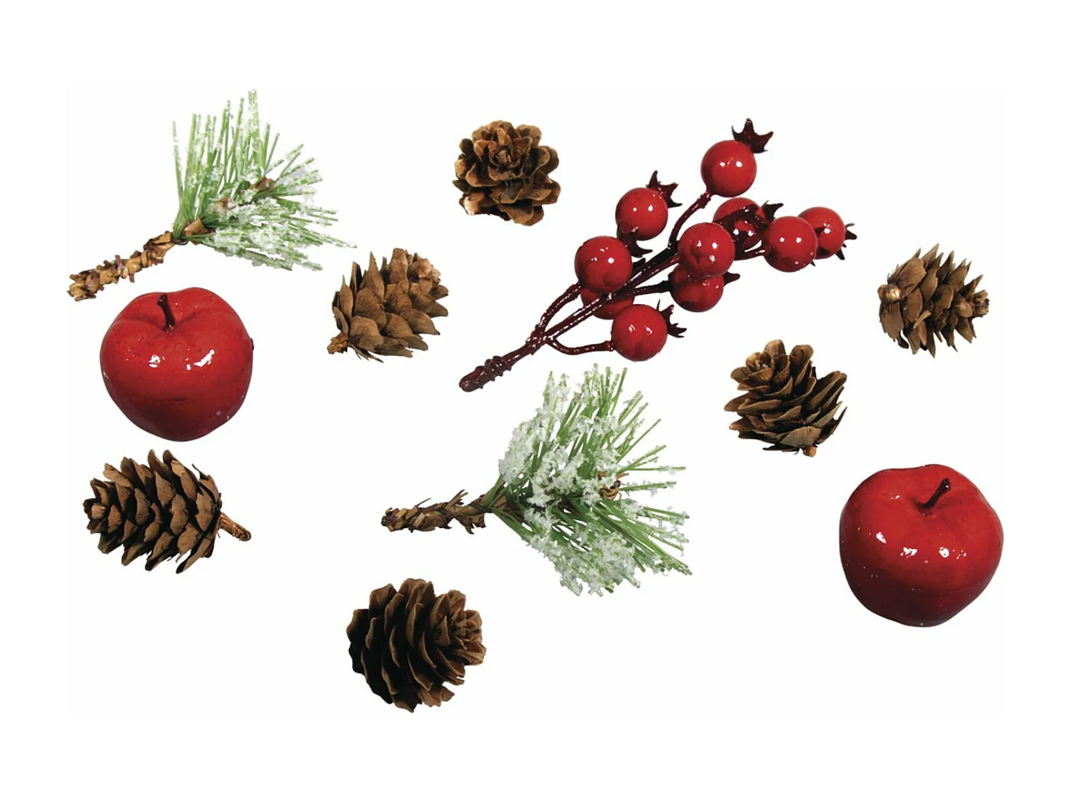 Décorations naturelles automne et Noël - 11 Cônes, pommes et baies