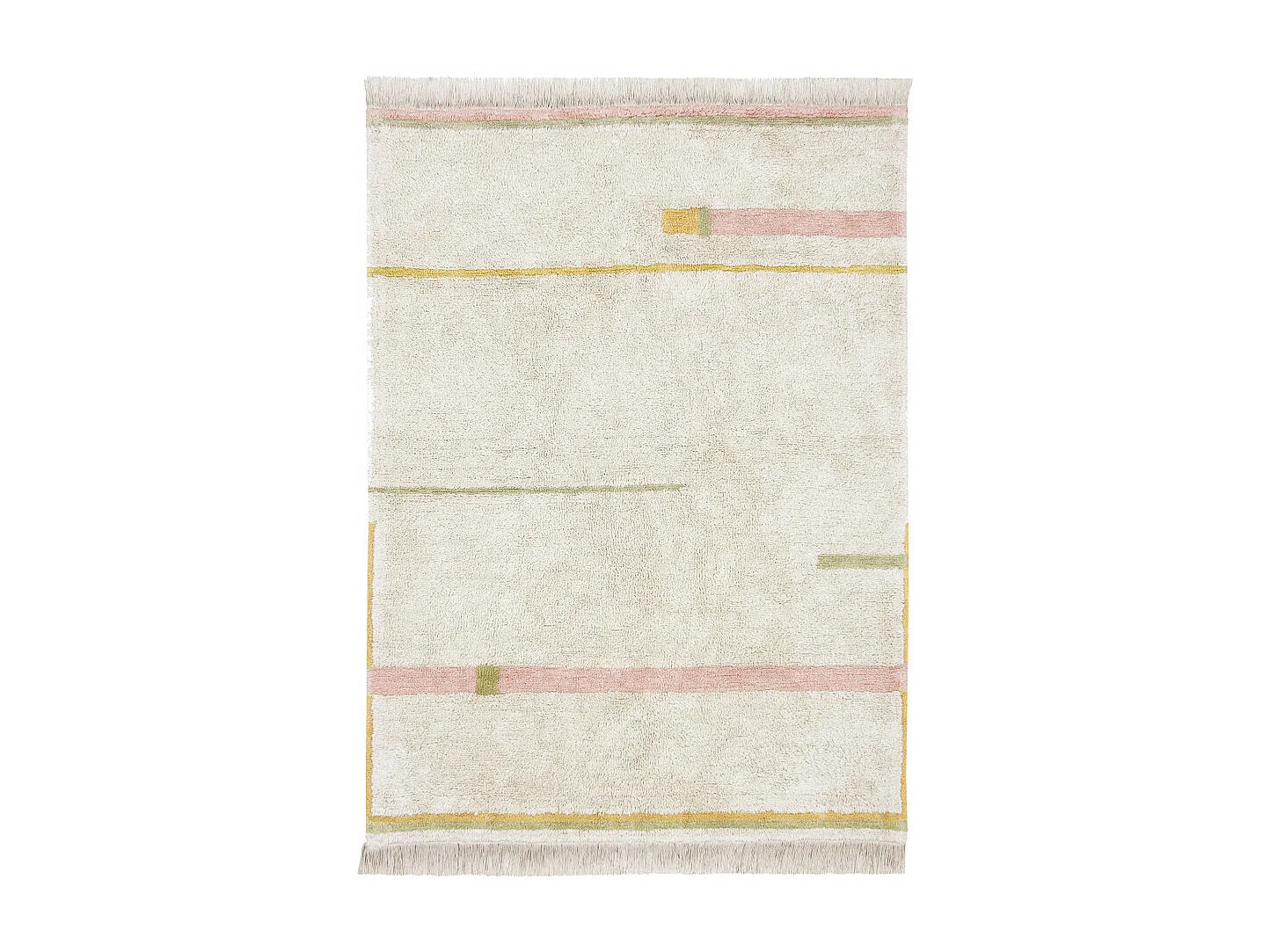 Tapis de chambre enfant en coton fait main lavable en machine Lanes Rectangulaire