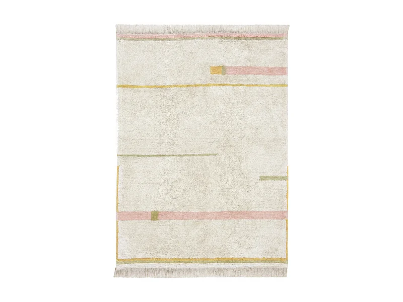 Tapis de chambre enfant en coton fait main lavable en machine Lanes Rectangulaire