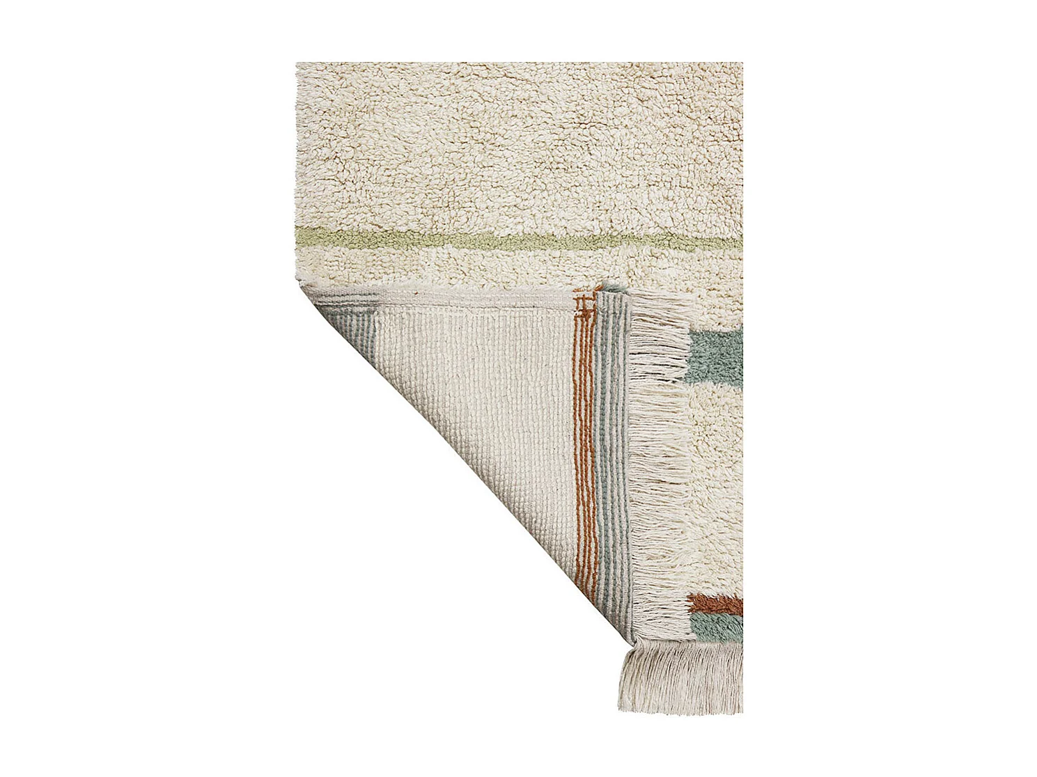 Tapis de chambre enfant en coton fait main lavable en machine Lanes Rectangulaire