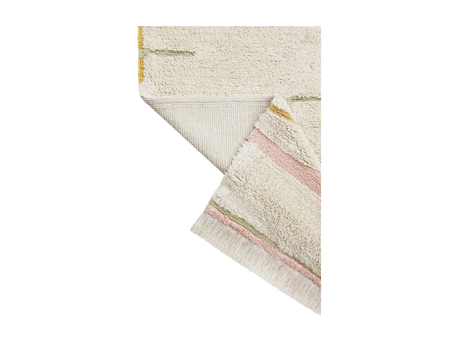 Tapis de chambre enfant en coton fait main lavable en machine Lanes Rectangulaire