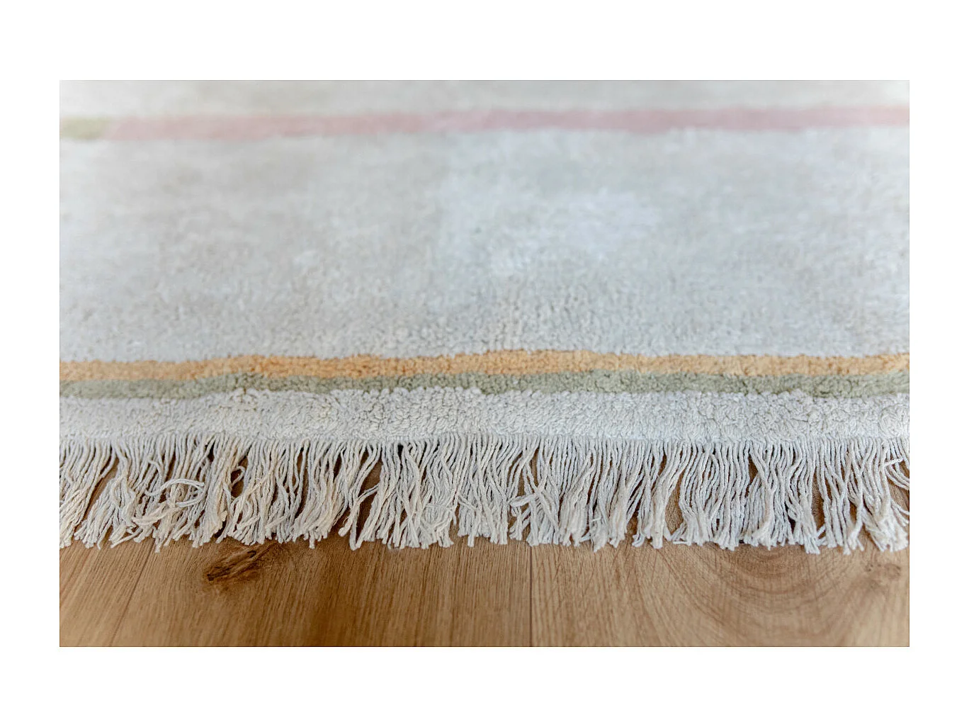 Tapis de chambre enfant en coton fait main lavable en machine Lanes Rectangulaire