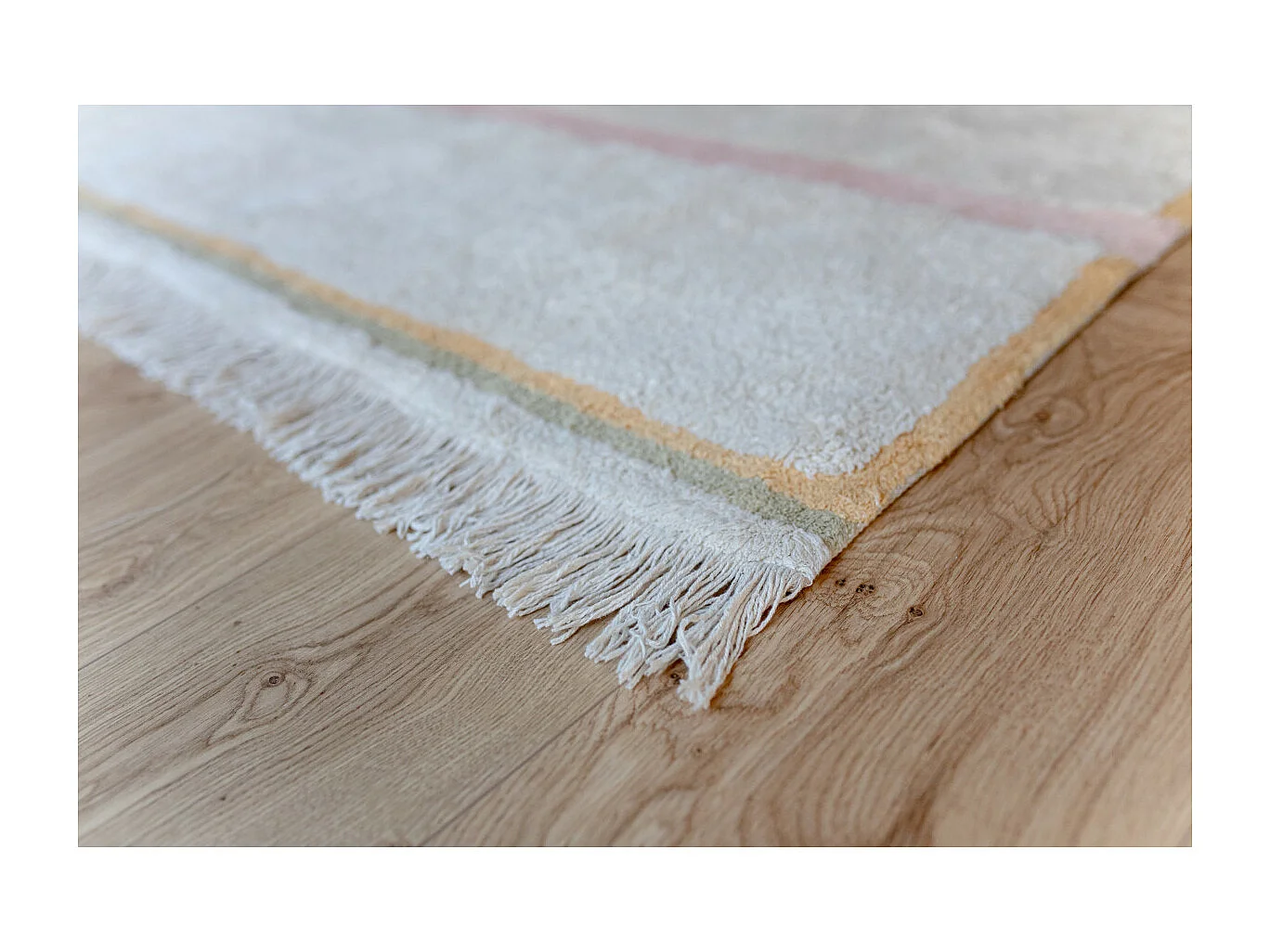 Tapis de chambre enfant en coton fait main lavable en machine Lanes Rectangulaire