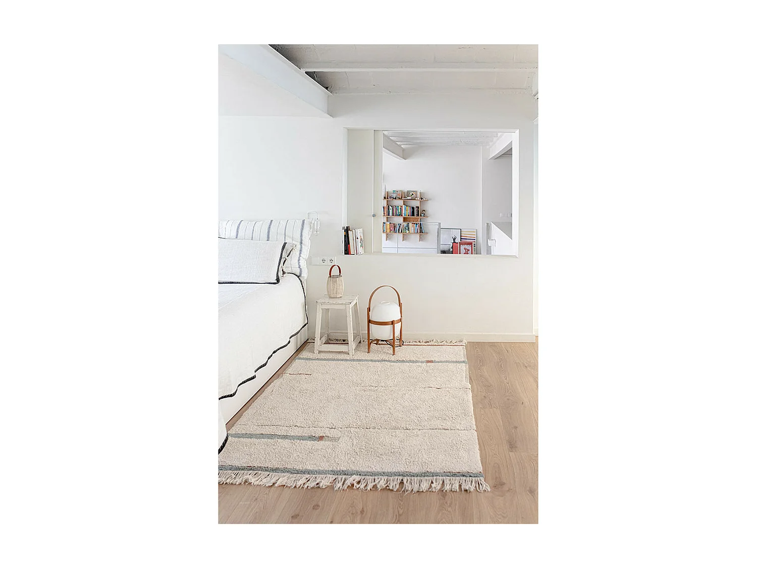 Tapis de chambre enfant en coton fait main lavable en machine Lanes Rectangulaire