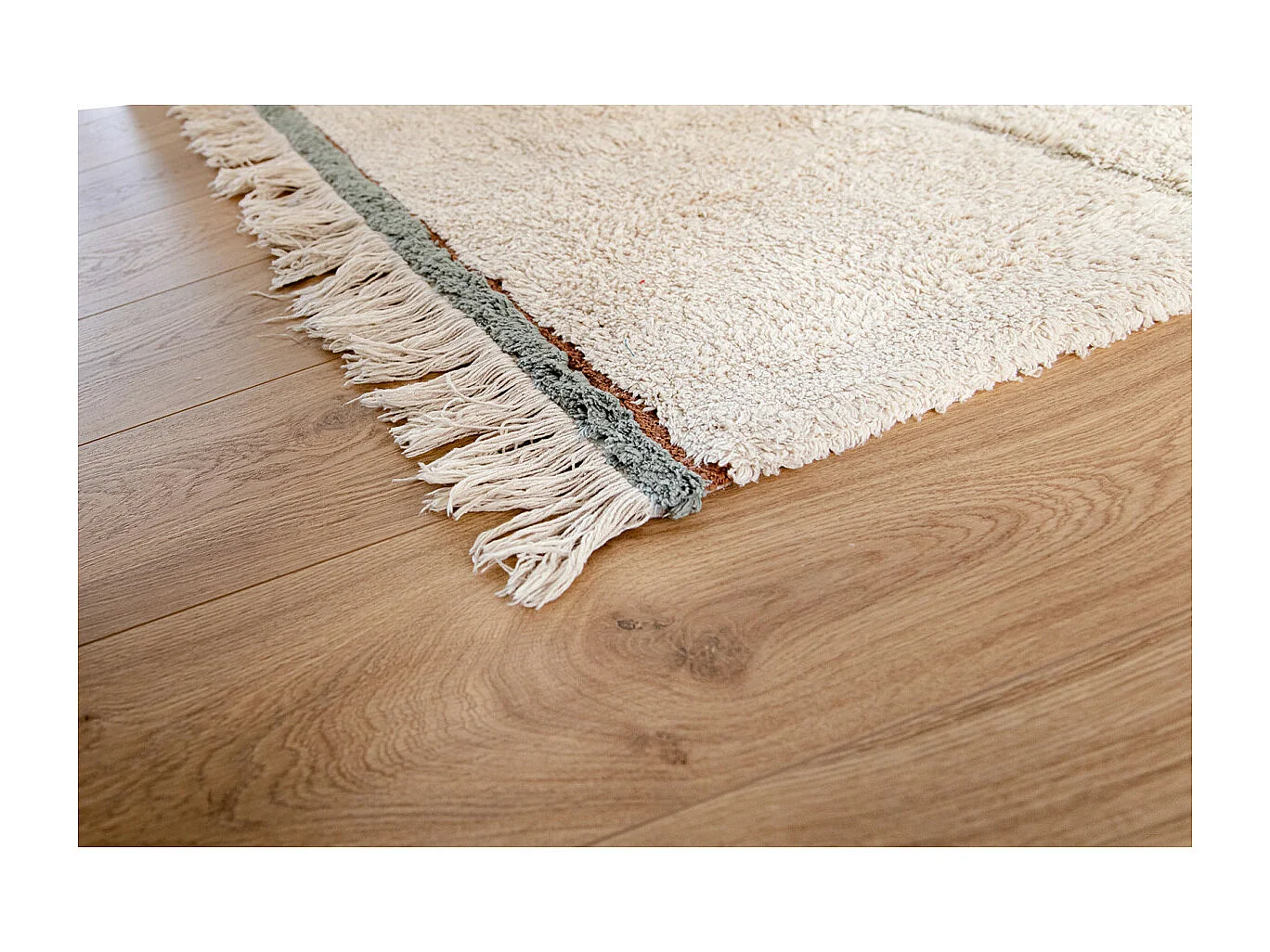 Tapis de chambre enfant en coton fait main lavable en machine Lanes Rectangulaire