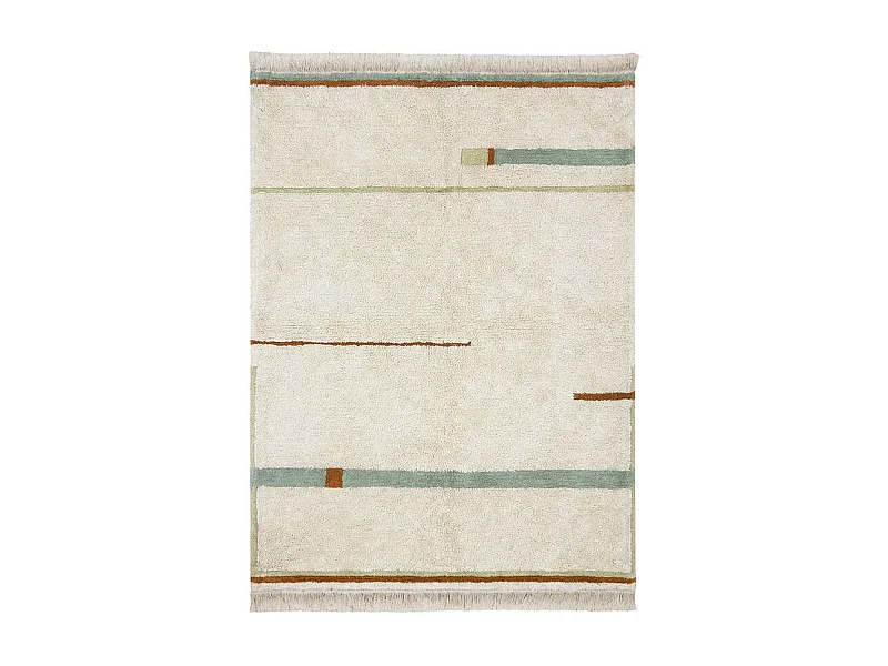 Tapis de chambre enfant en coton fait main lavable en machine Lanes Rectangulaire