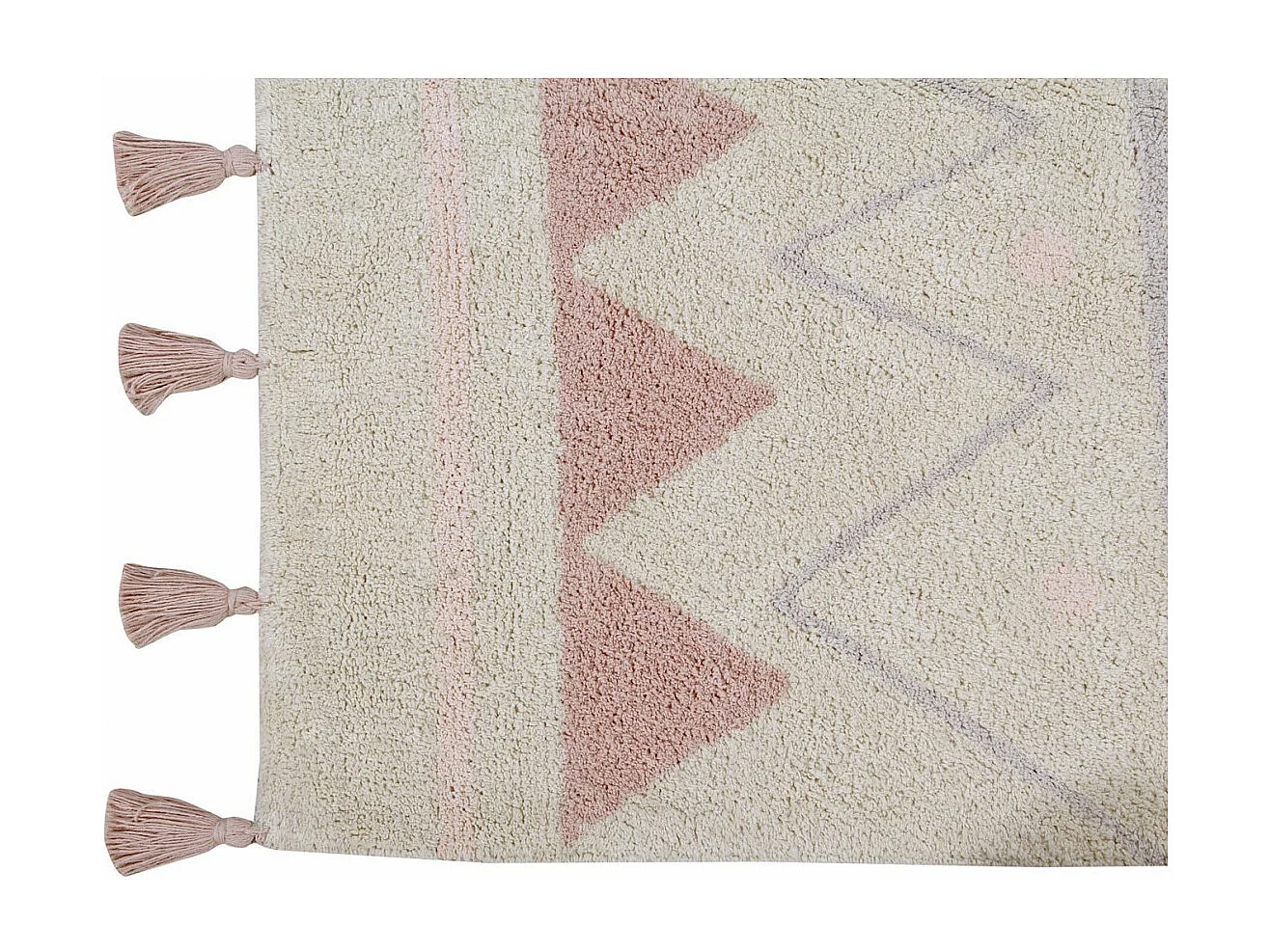 Tapis avec franges lavable en machine Azteca Lorena Canals Rectangulaire Design Fait main