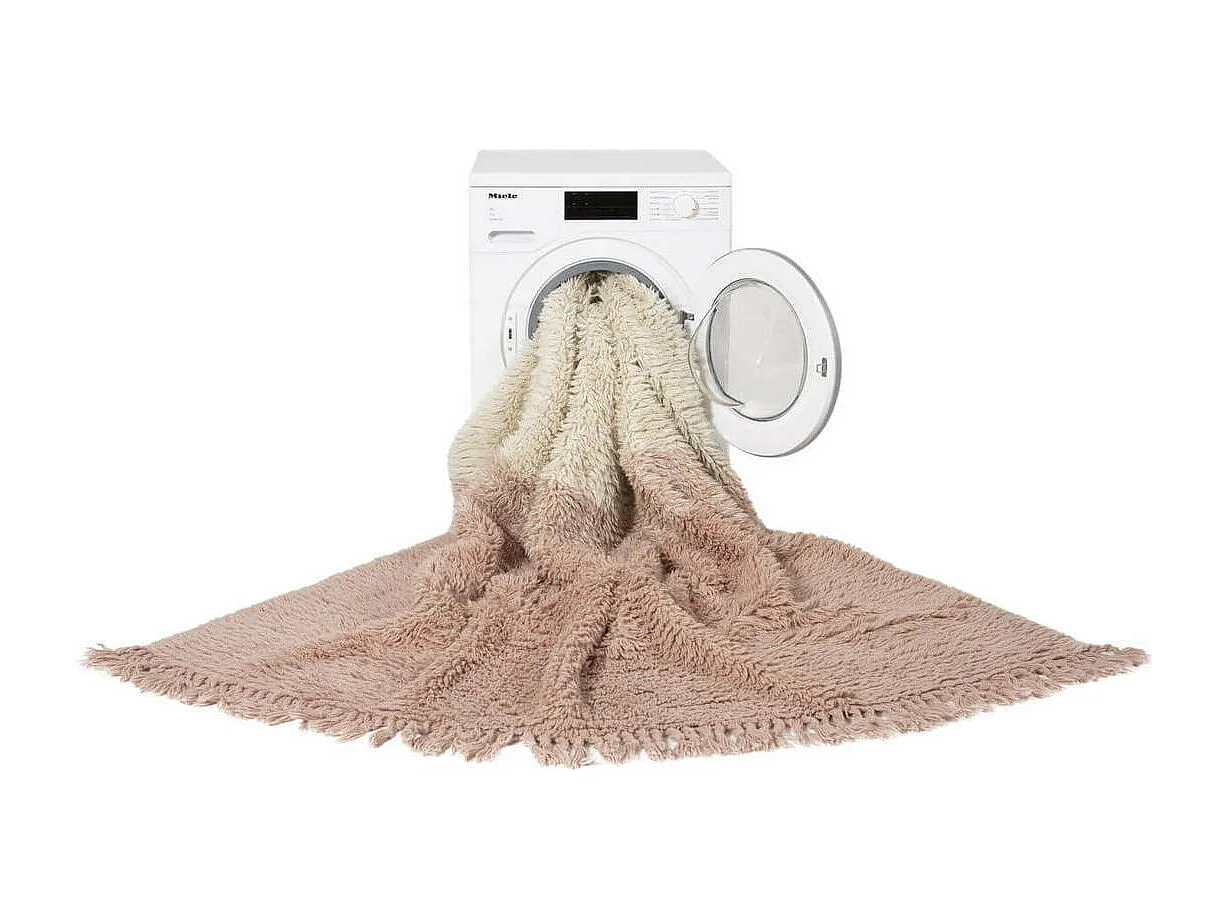 Alfombra de lana - tonos rosas - 140 x 200 cm