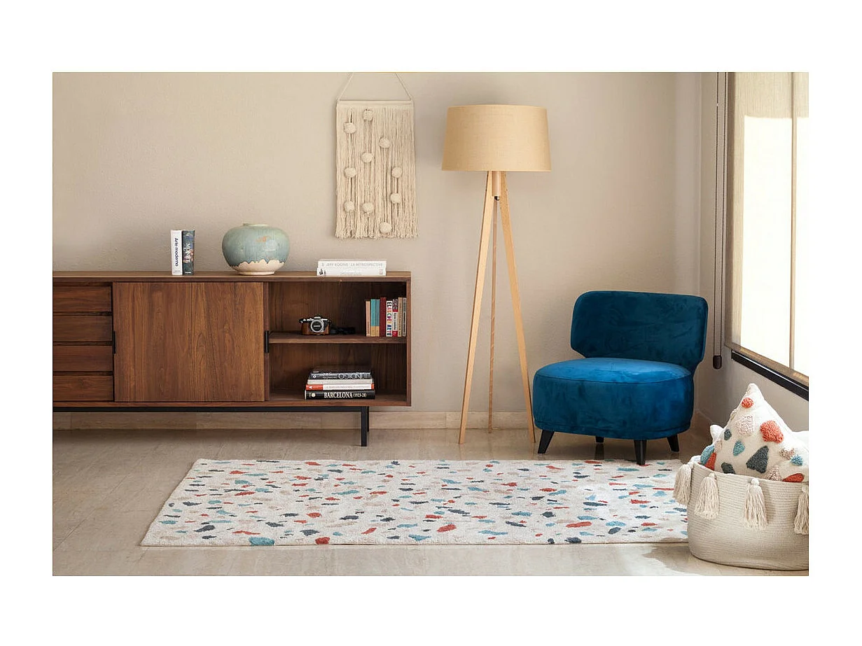 Tapis moderne en coton Terrazzo Lorena Canals Rectangulaire Design Fait main Tapis lavable