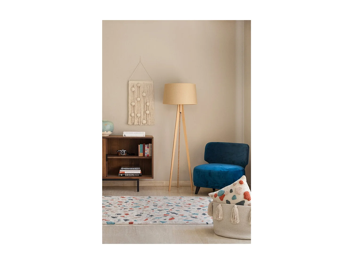 Tapis moderne en coton Terrazzo Lorena Canals Rectangulaire Design Fait main Tapis lavable