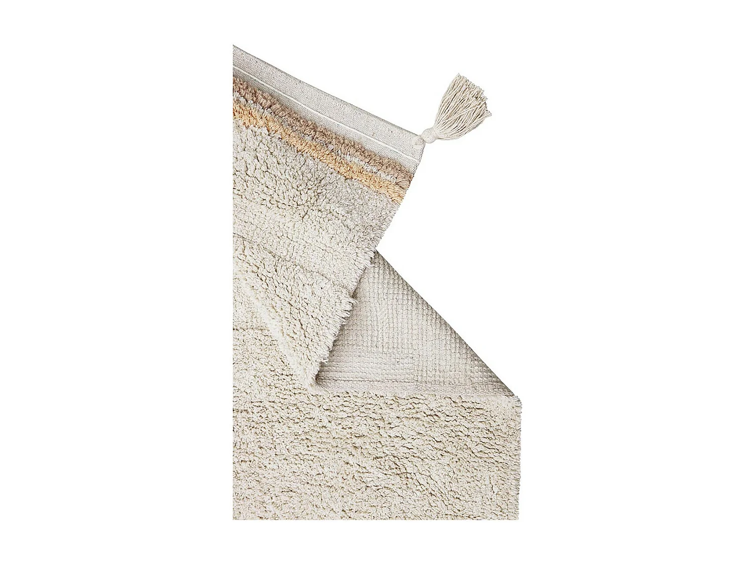 Tapis avec pompons lavable en machine design Bloom Rectangulaire Design Fait main Tapis la