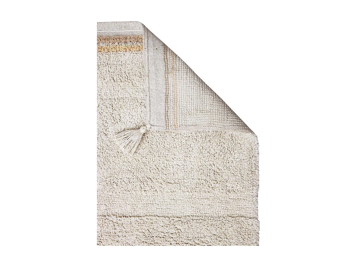 Tapis avec pompons lavable en machine design Bloom Rectangulaire Design Fait main Tapis la