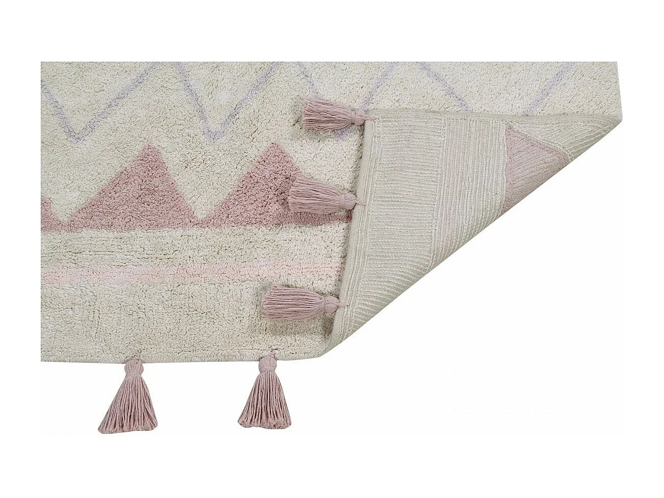 Tapis avec franges lavable en machine Azteca Lorena Canals Rectangulaire Design Fait main