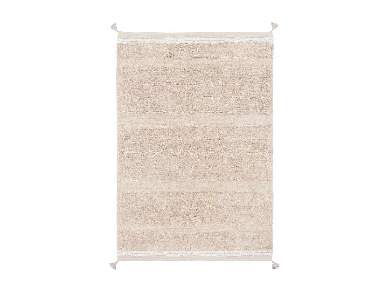 Tapis avec pompons lavable en machine design Bloom Rectangulaire Design Fait main Tapis la