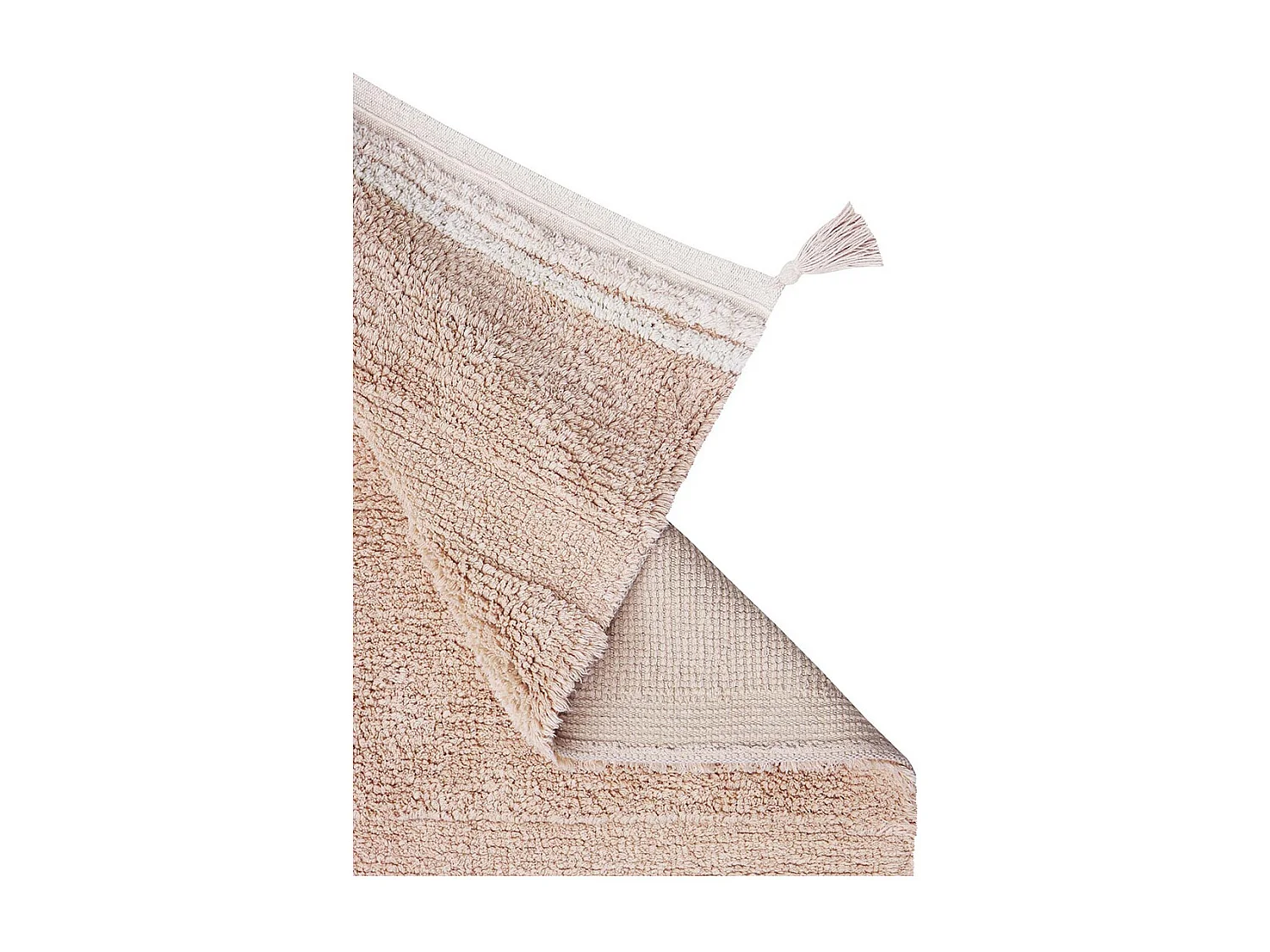 Tapis avec pompons lavable en machine design Bloom Rectangulaire Design Fait main Tapis la