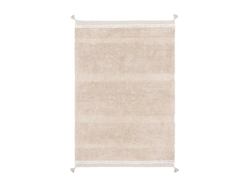 Tapis avec pompons lavable en machine design Bloom Rectangulaire Design Fait main Tapis la