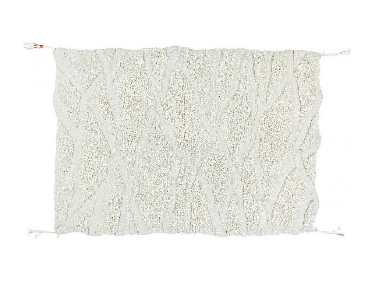 Tapis ethnique en laine lavable en machine pour salon Enkang Rectangulaire Design Fait mai