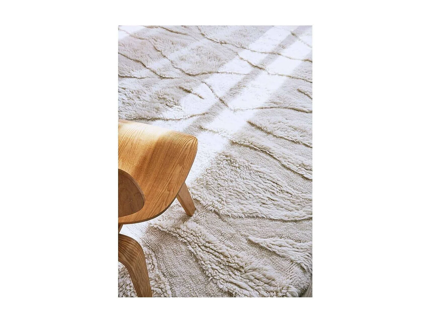 Tapis ethnique en laine lavable en machine pour salon Enkang Rectangulaire Design Fait mai