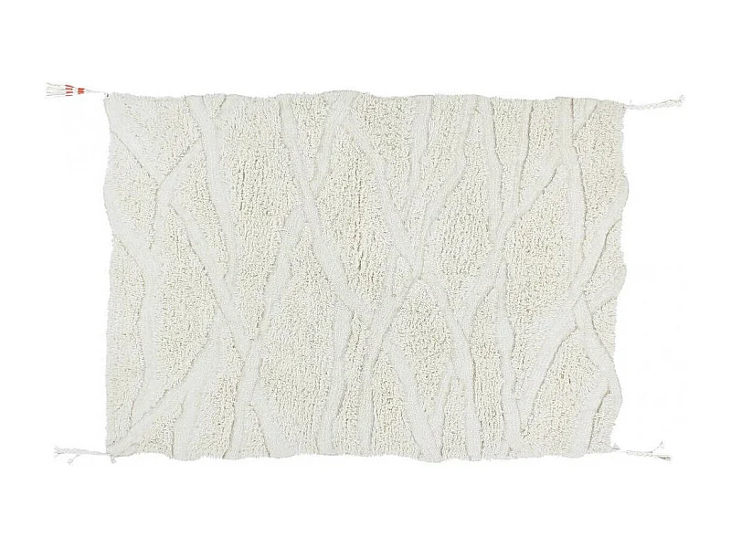 Tapis ethnique en laine lavable en machine pour salon Enkang Rectangulaire Design Fait mai