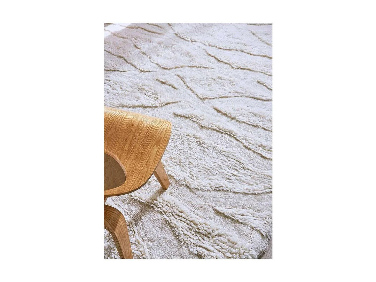 Tapis ethnique en laine lavable en machine pour salon Enkang Rectangulaire Design Fait mai