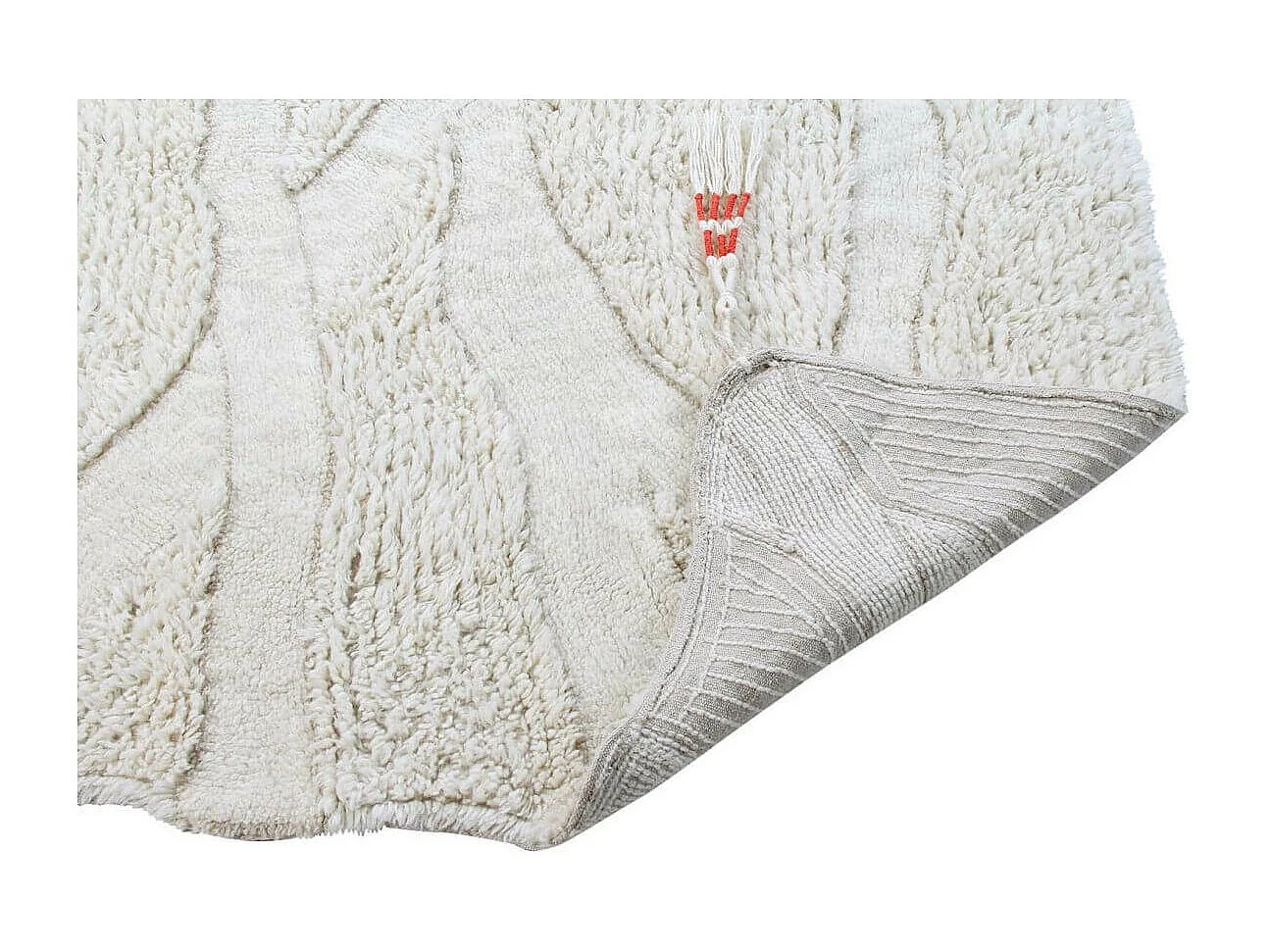 Tapis ethnique en laine lavable en machine pour salon Enkang Rectangulaire Design Fait mai