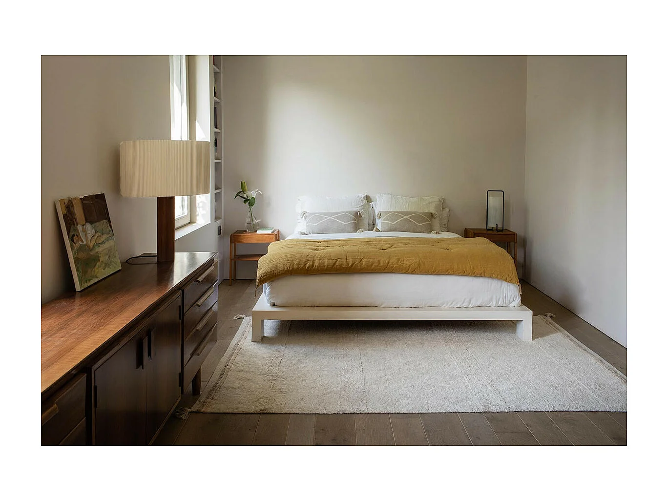 Tapis avec pompons lavable en machine design Bloom Rectangulaire Design Fait main Tapis la