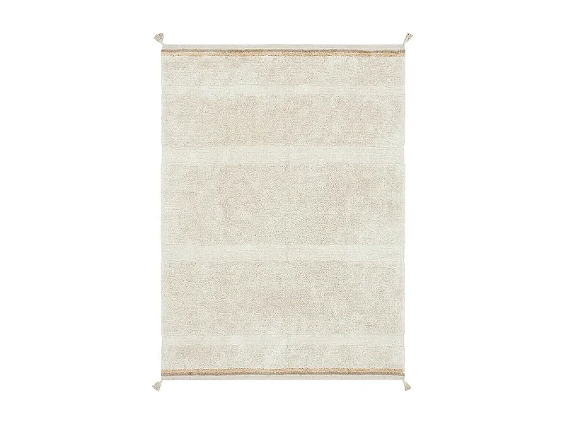 Tapis avec pompons lavable en machine design Bloom Rectangulaire Design Fait main Tapis la