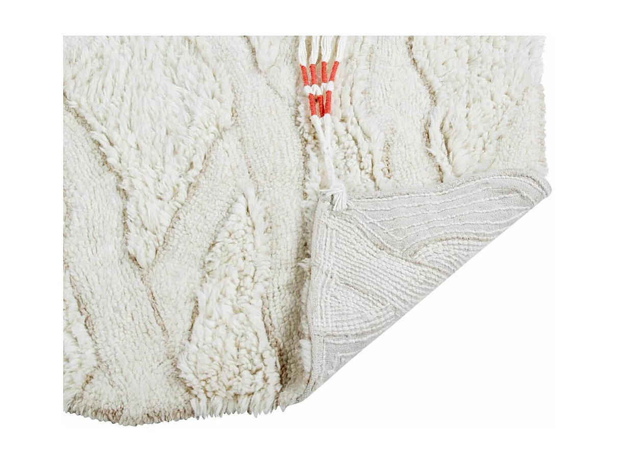 Tapis ethnique en laine lavable en machine pour salon Enkang Rectangulaire Design Fait mai