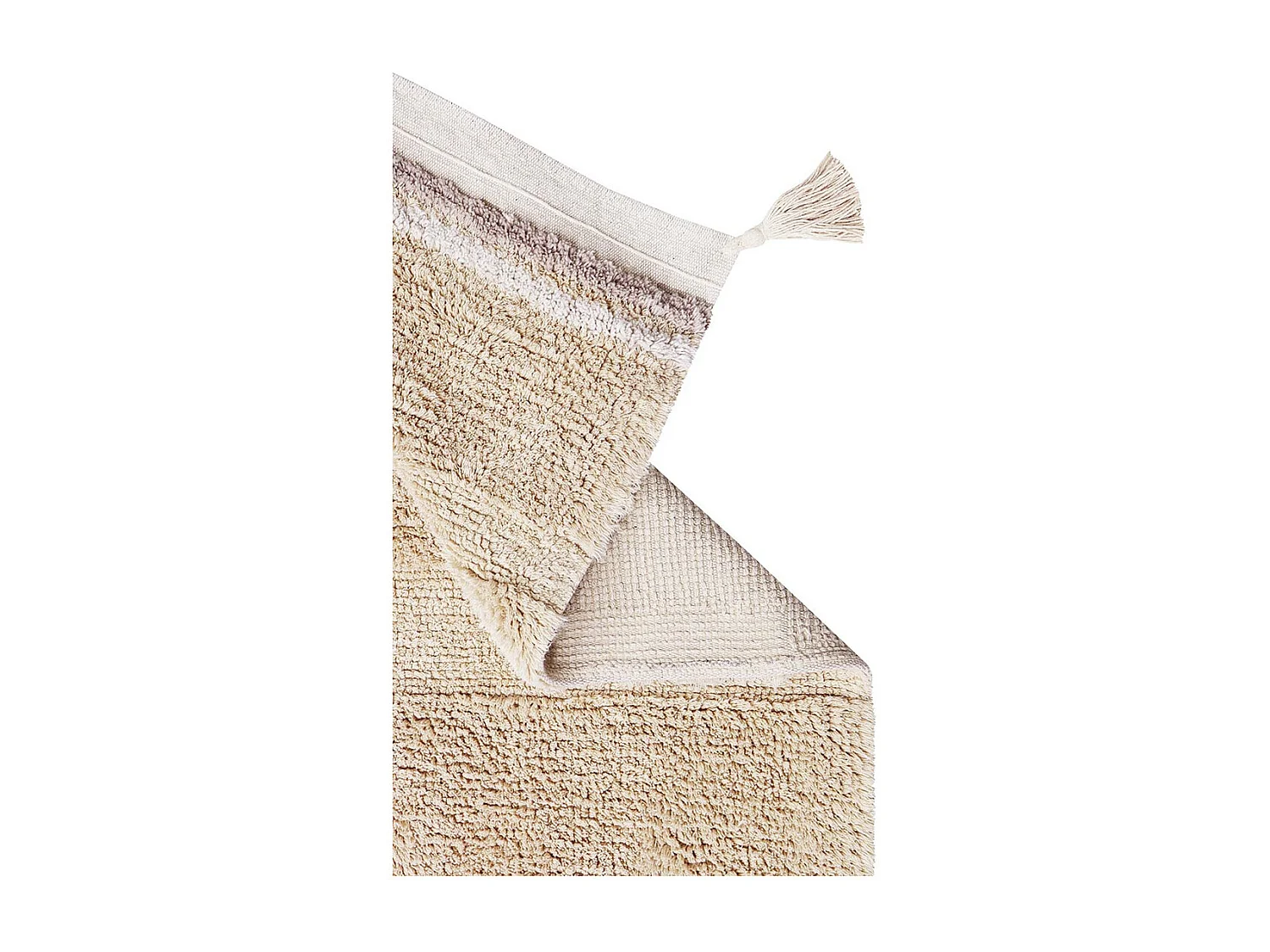 Tapis avec pompons lavable en machine design Bloom Rectangulaire Design Fait main Tapis la