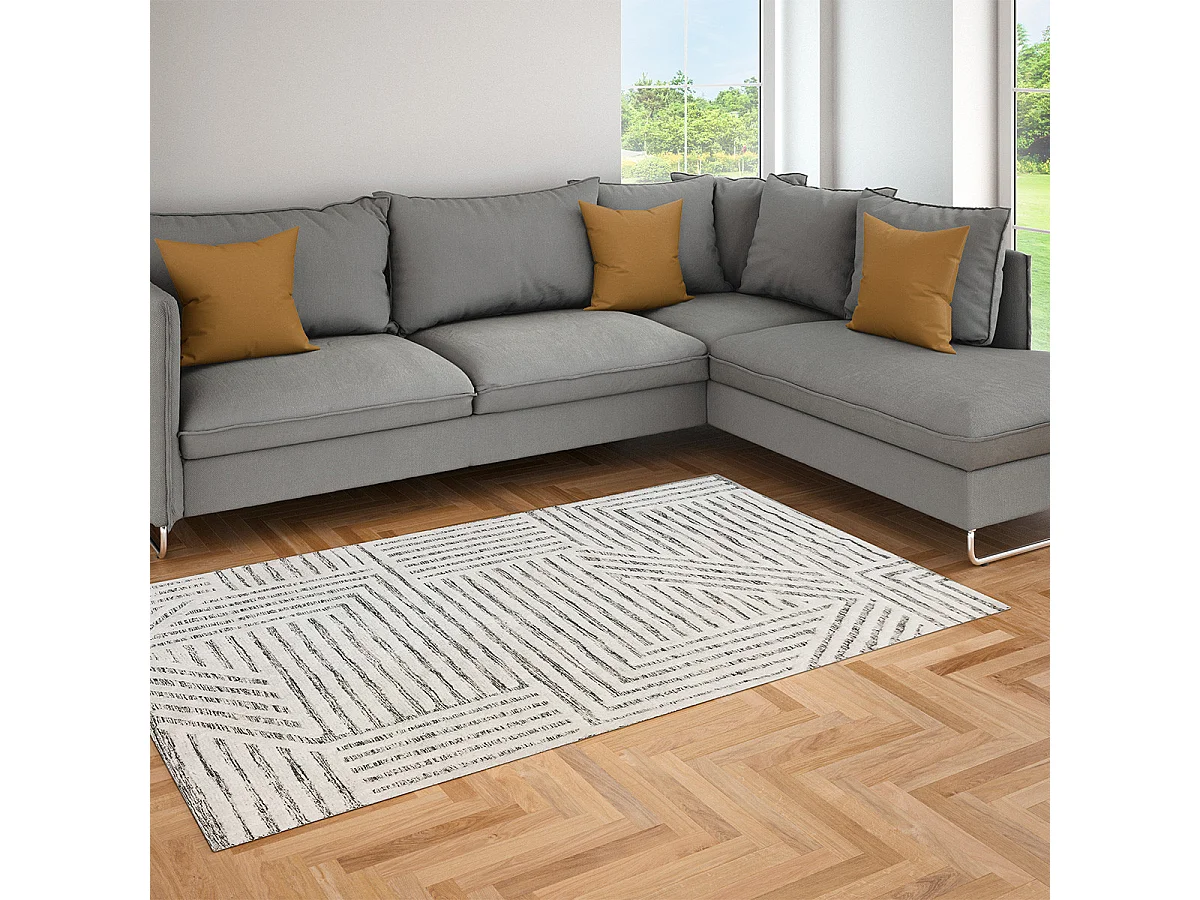 Tapis déco géométrique en coton 140x200cm