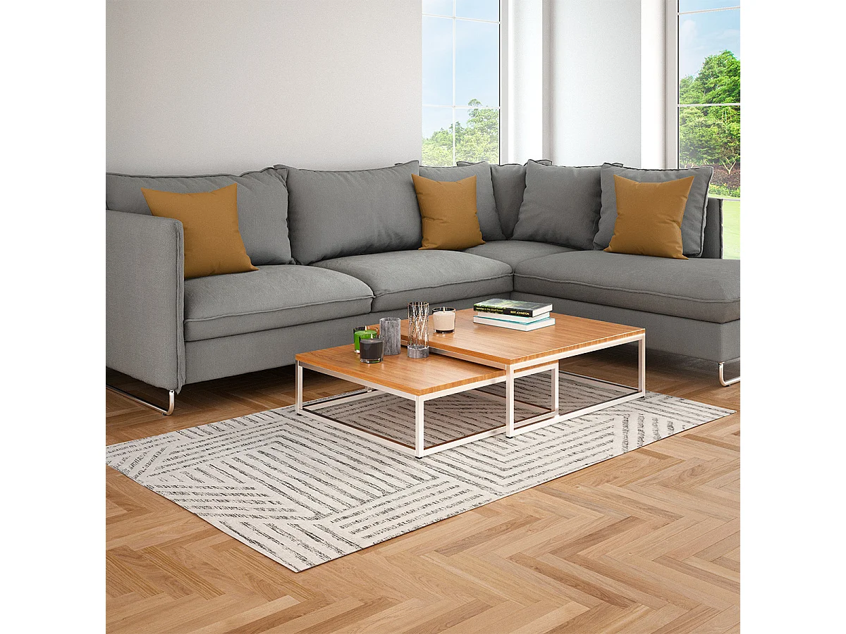 Tapis déco géométrique en coton 140x200cm