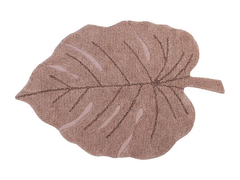 Tapis en forme de feuille pour salon Monstera Lorena Canals Originale Naturel Fait main Ta