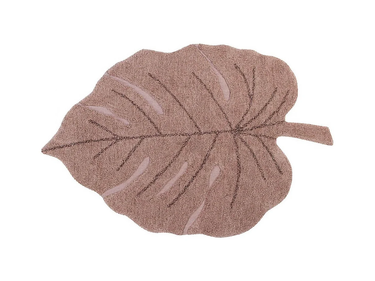 Tapis en forme de feuille pour salon Monstera Lorena Canals Originale Naturel Fait main Ta