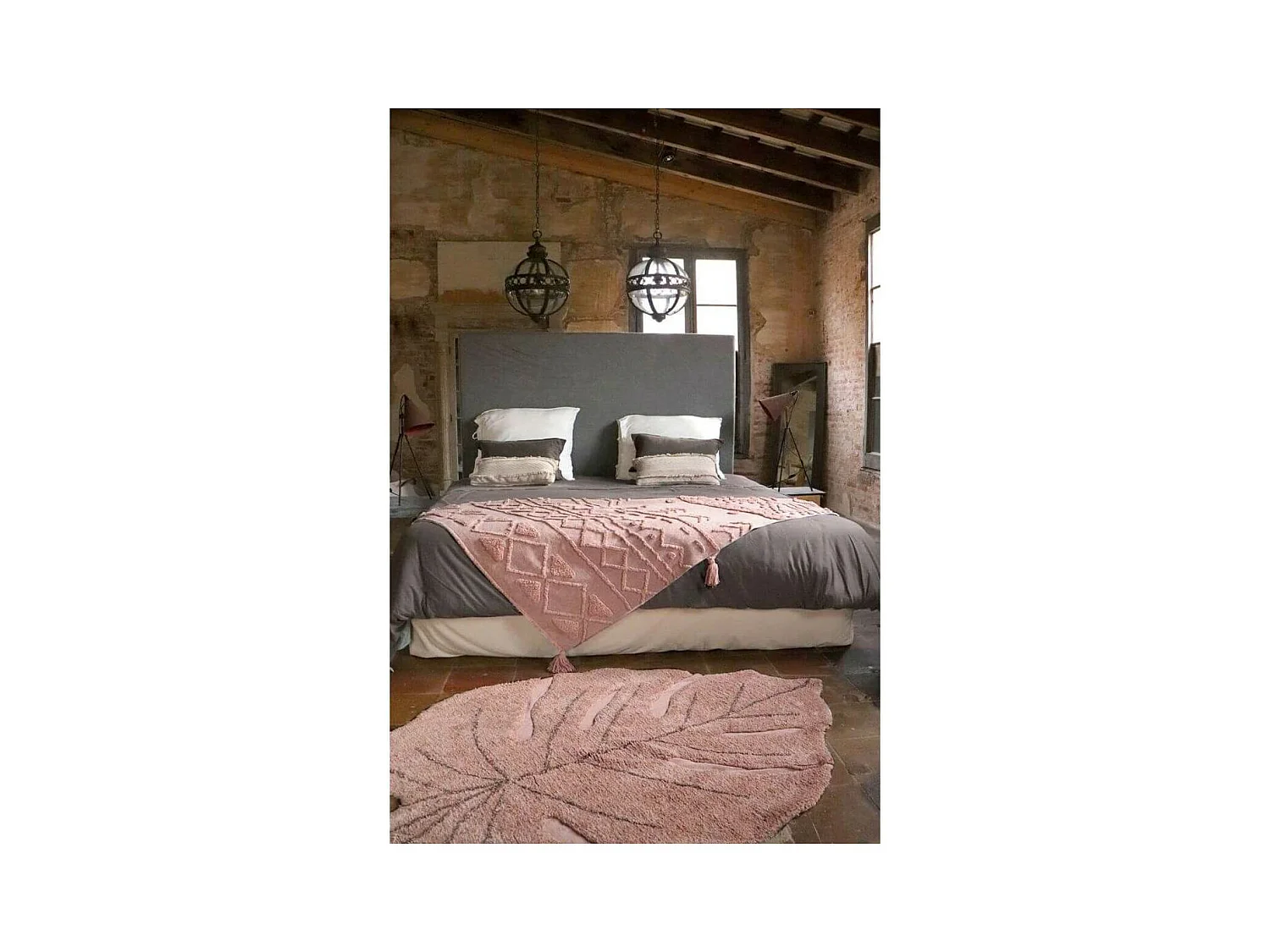 Alfombra de algodón Monstera nudo - 120 x 180 cm