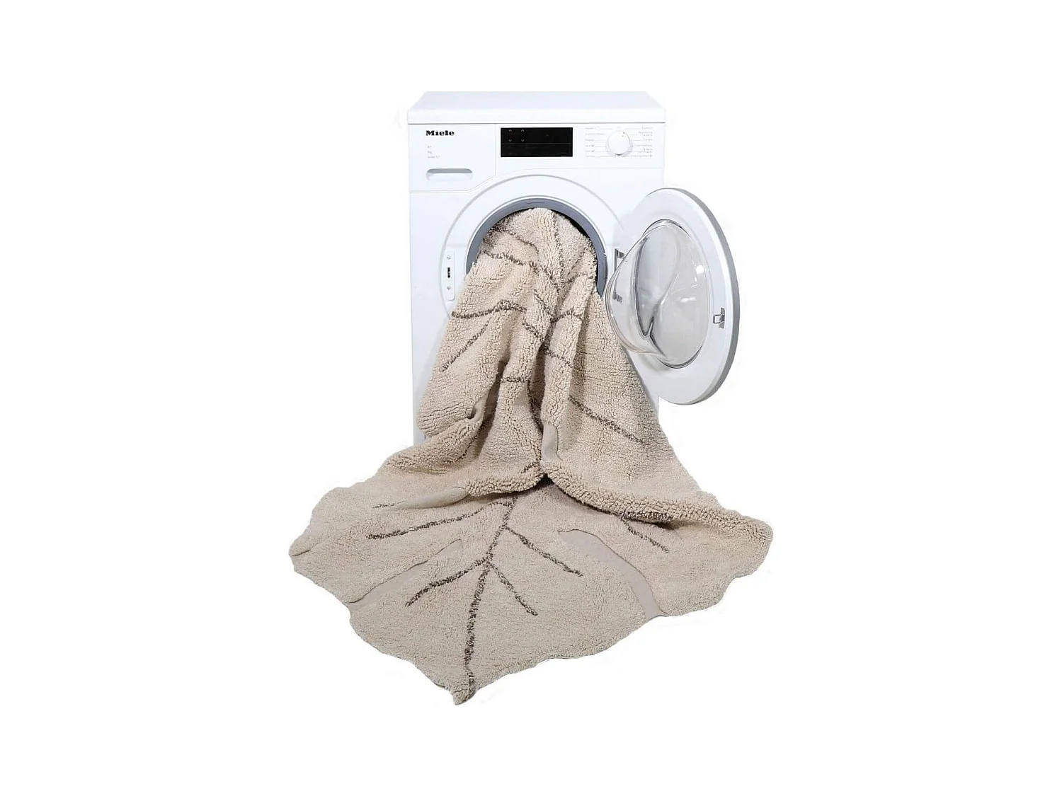 Alfombra de algodón Monstera natural - 120 x 180 cm