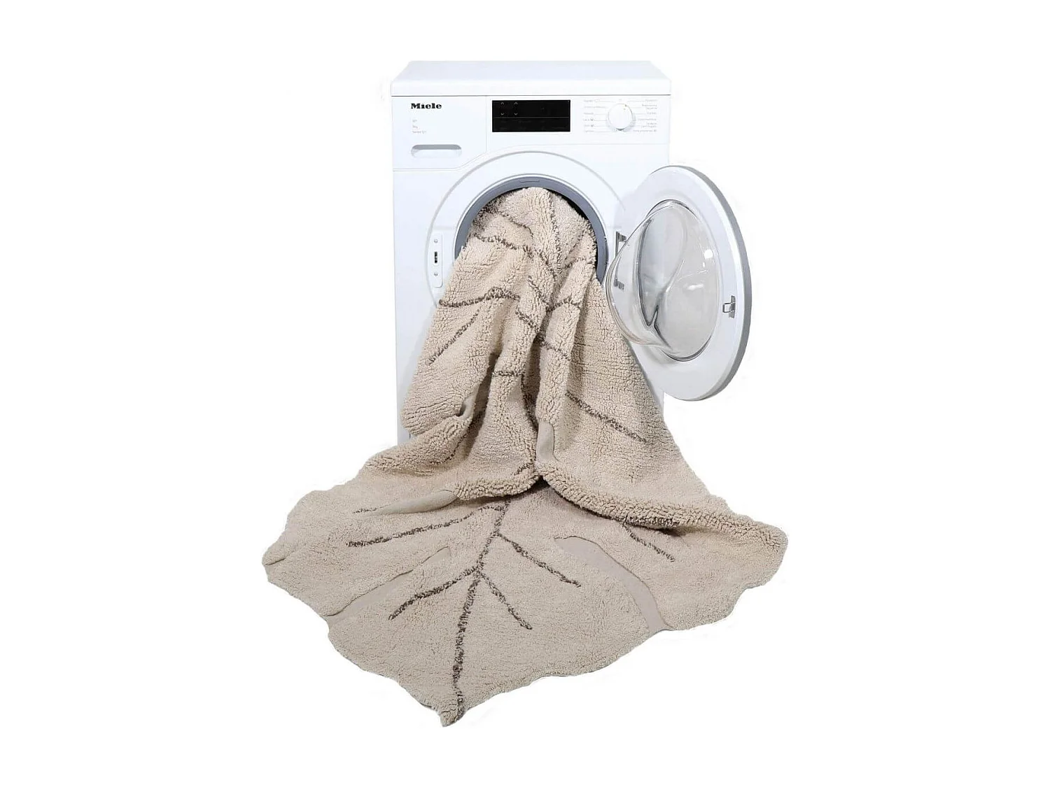 Alfombra de algodón Monstera natural - 120 x 180 cm