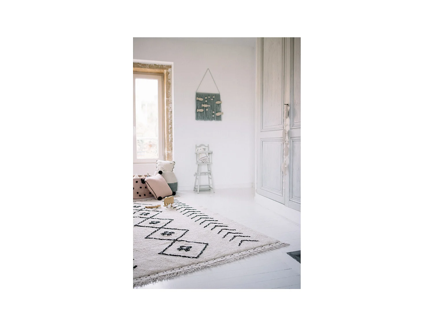 Alfombra de algodón diamantes Beréber - beige - 170 x 240 cm