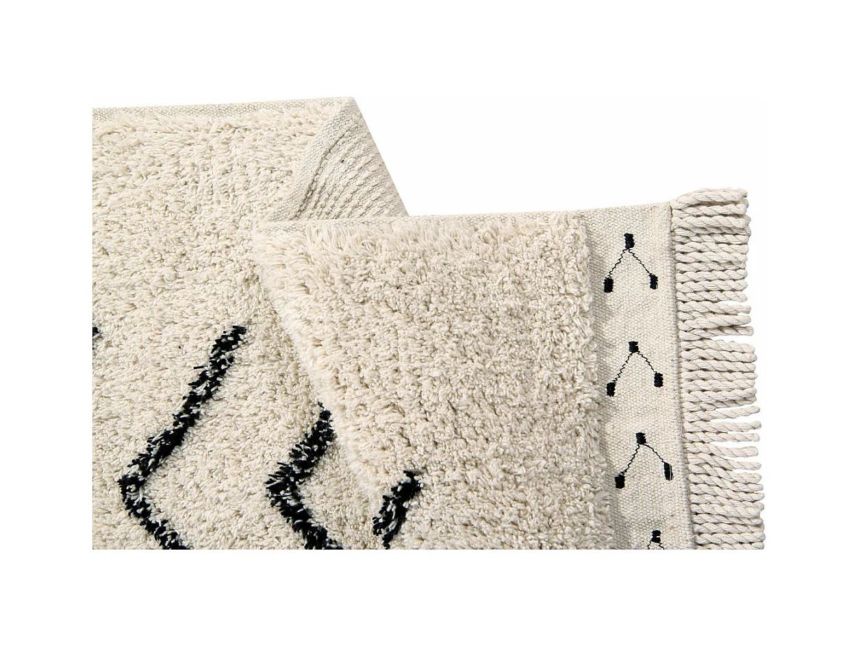 Alfombra de algodón diamantes Beréber - beige - 170 x 240 cm