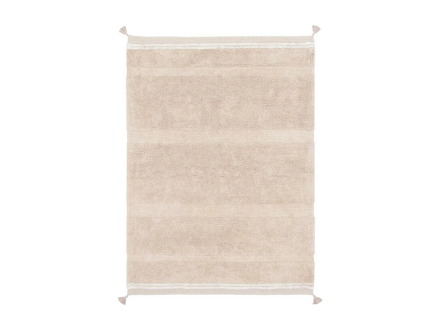 Tapis avec pompons lavable en machine design Bloom Rectangulaire Design Fait main Tapis la