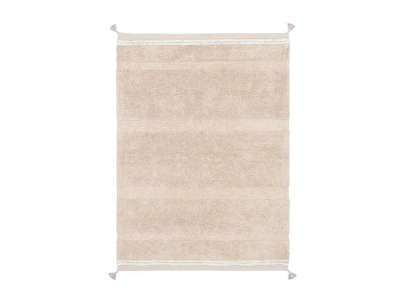 Tapis avec pompons lavable en machine design Bloom Rectangulaire Design Fait main Tapis la