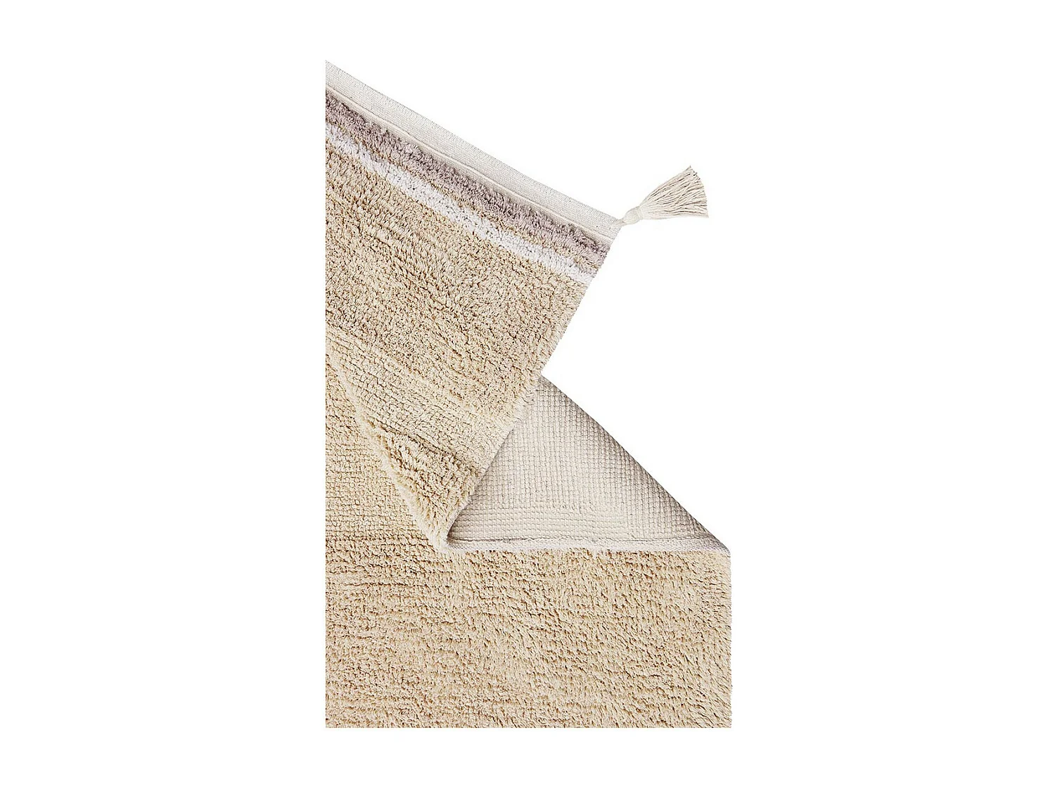 Tapis avec pompons lavable en machine design Bloom Rectangulaire Design Fait main Tapis la