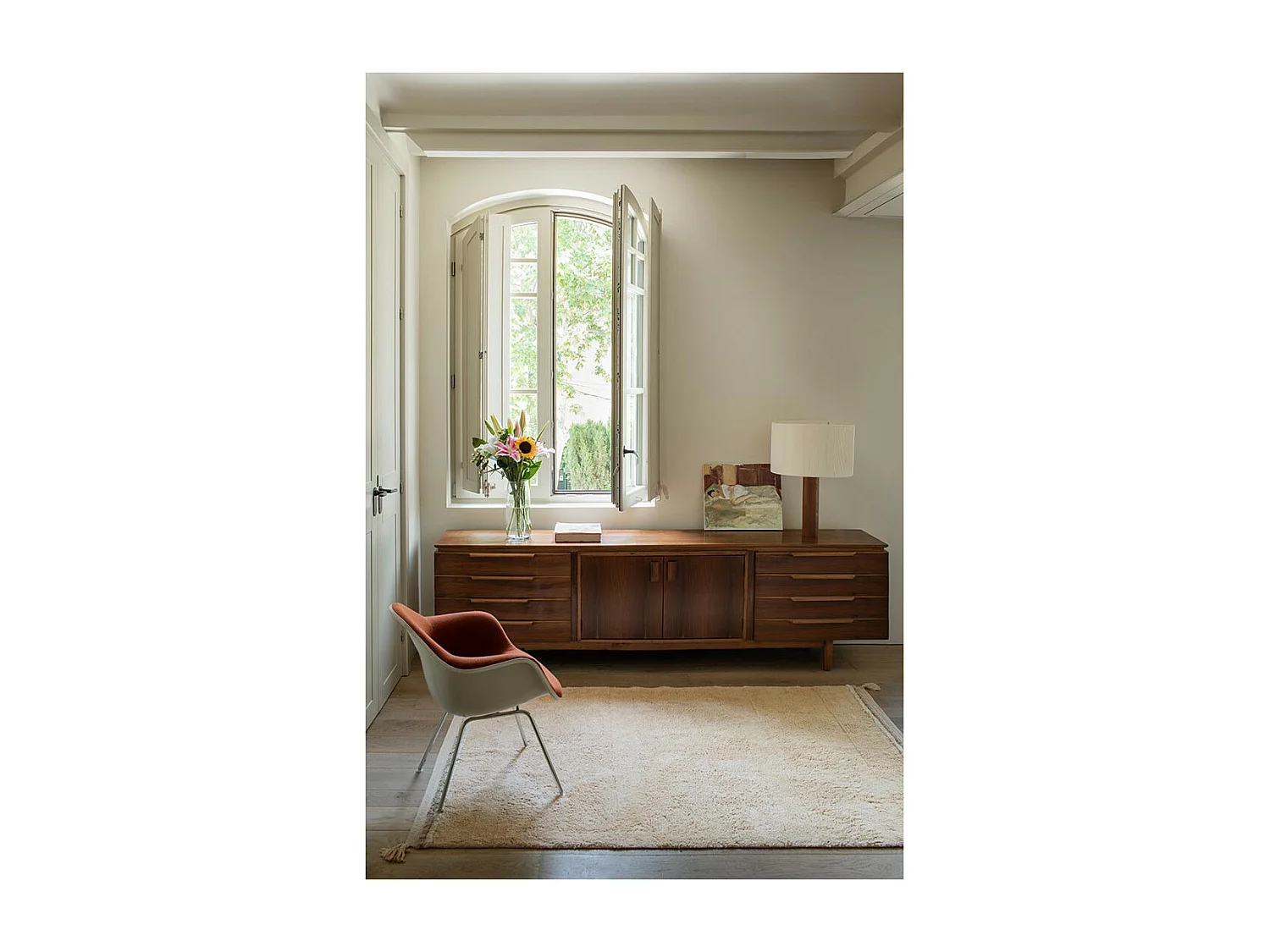 Tapis avec pompons lavable en machine design Bloom Rectangulaire Design Fait main Tapis la