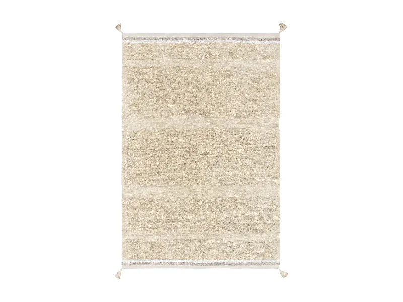 Tapis avec pompons lavable en machine design Bloom Rectangulaire Design Fait main Tapis la