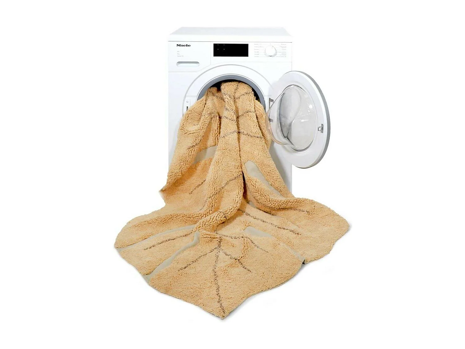 Tapis en forme de feuille pour salon Monstera Lorena Canals Originale Naturel Fait main Ta