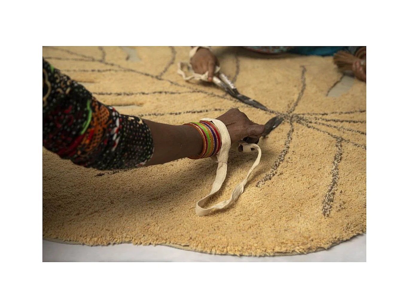 Alfombra de algodón Monstera miel - 120 x 180 cm