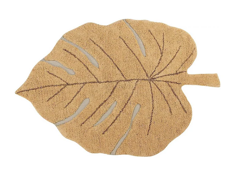 Alfombra de algodón Monstera miel - 120 x 180 cm