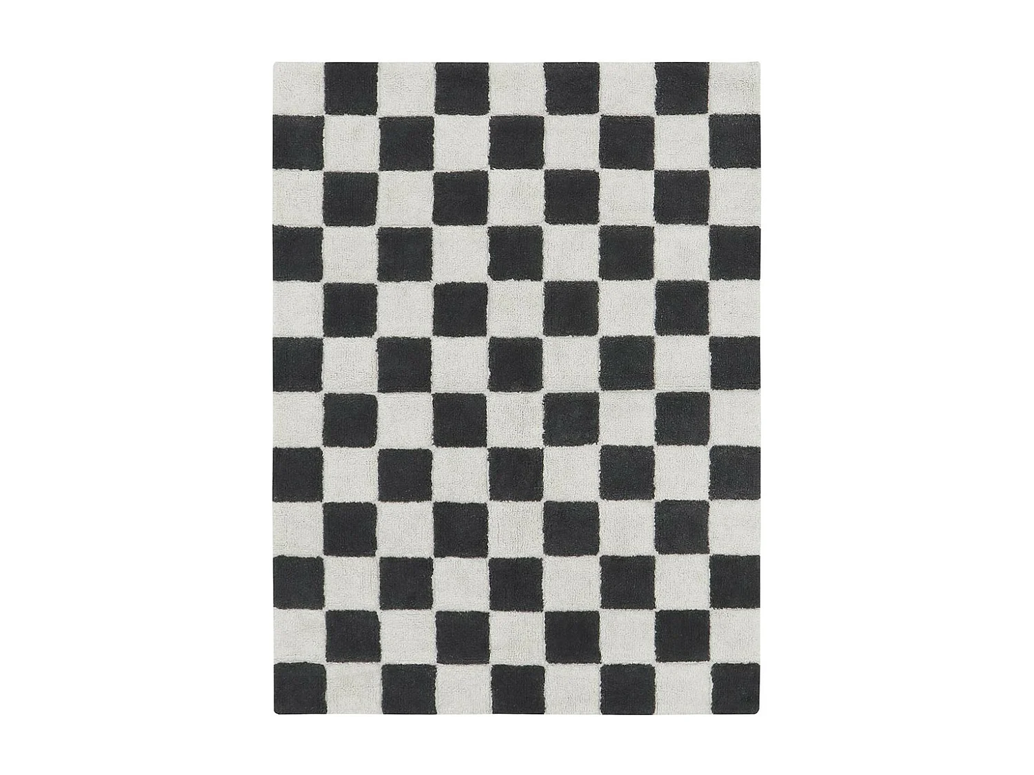 Alfombra ajedrez gris oscuro y beige 120 x 160 cm