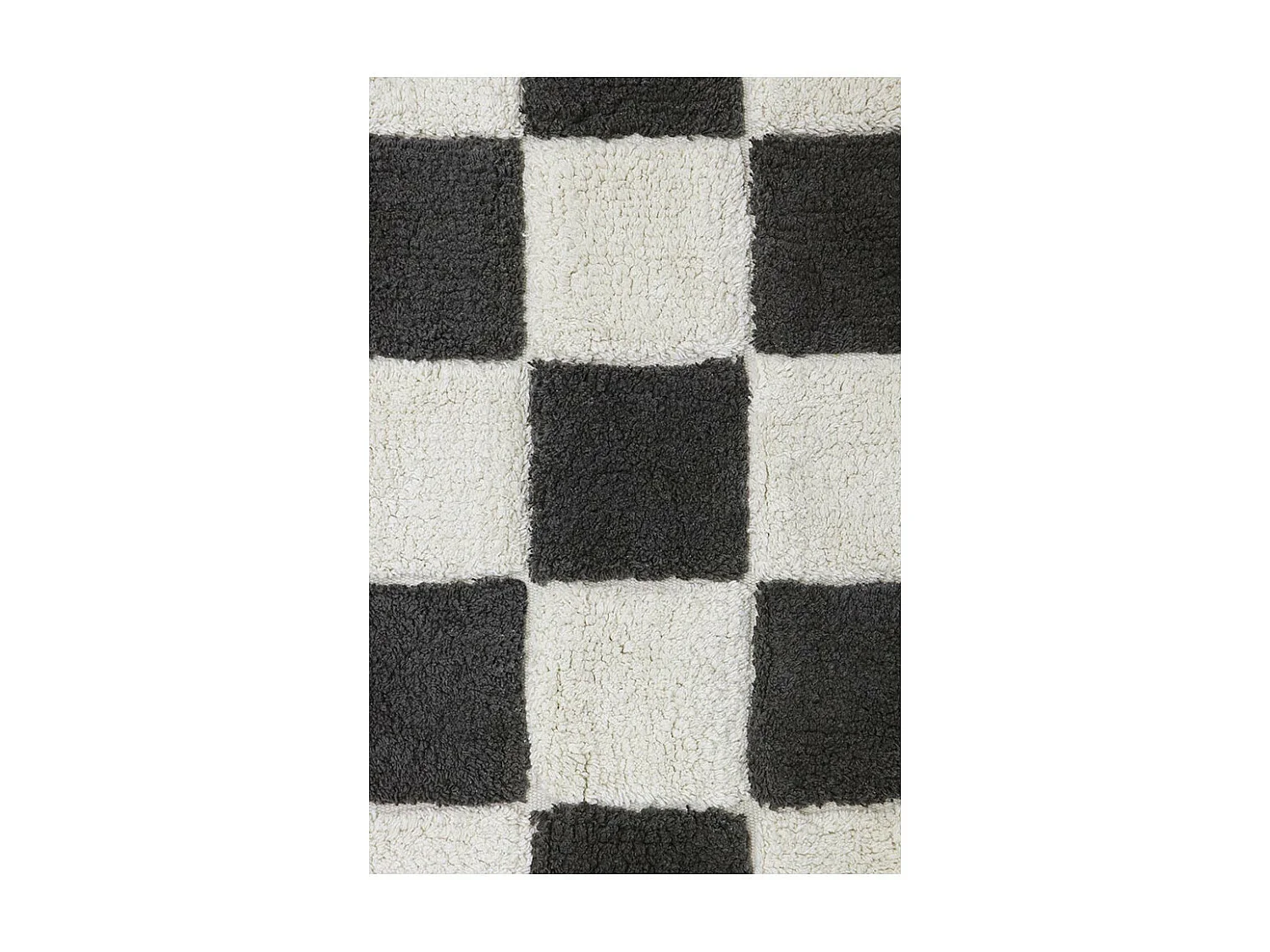 Alfombra ajedrez gris oscuro y beige 120 x 160 cm