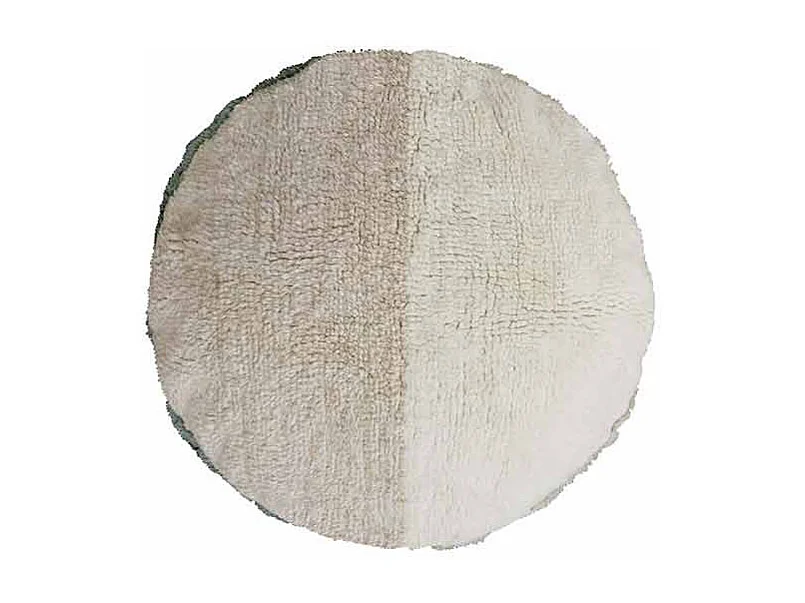 Coussin de sol laine bicolore - bleu beige - Ø 70 cm