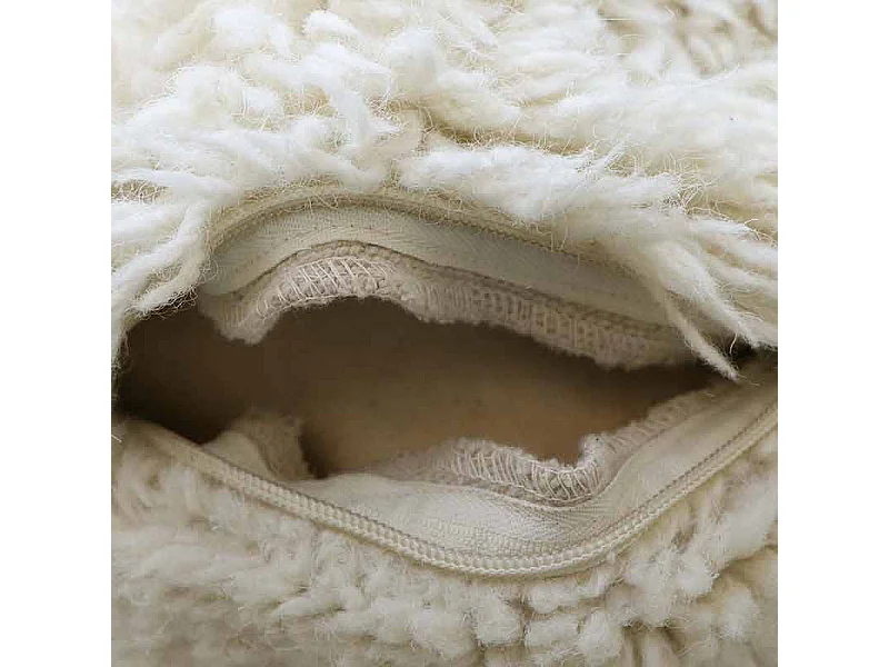 Coussin de sol laine bicolore - bleu beige - Ø 70 cm